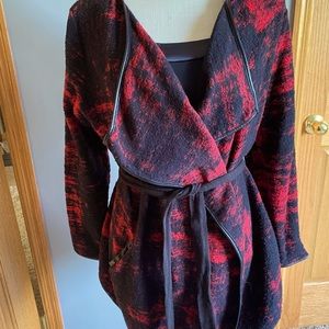 Lovely red and black open jacket